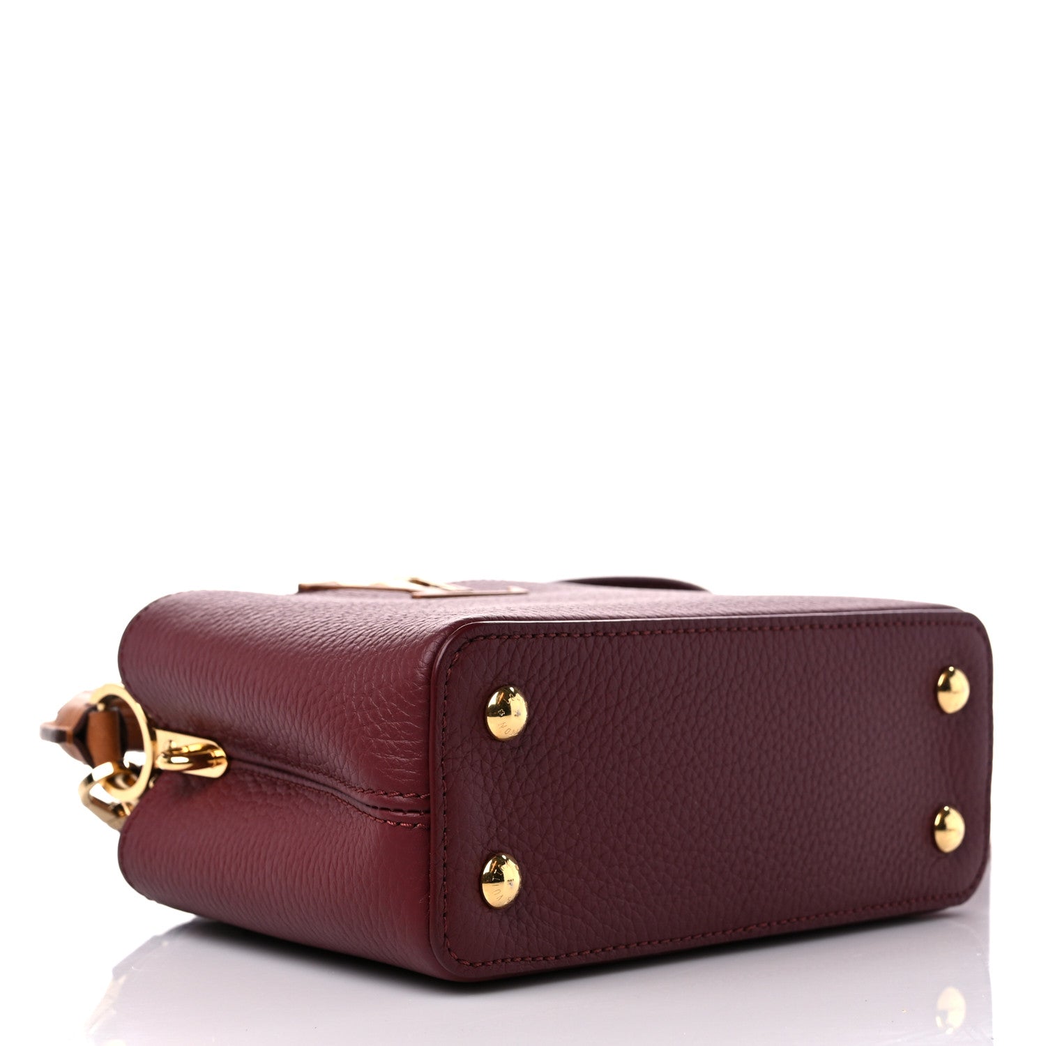 Louis Vuitton Taurillon Ostrich Mini Capucines Griotte Red Honey 4 of 9
