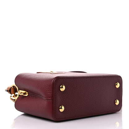 Louis Vuitton Taurillon Ostrich Mini Capucines Griotte Red Honey 4 of 9