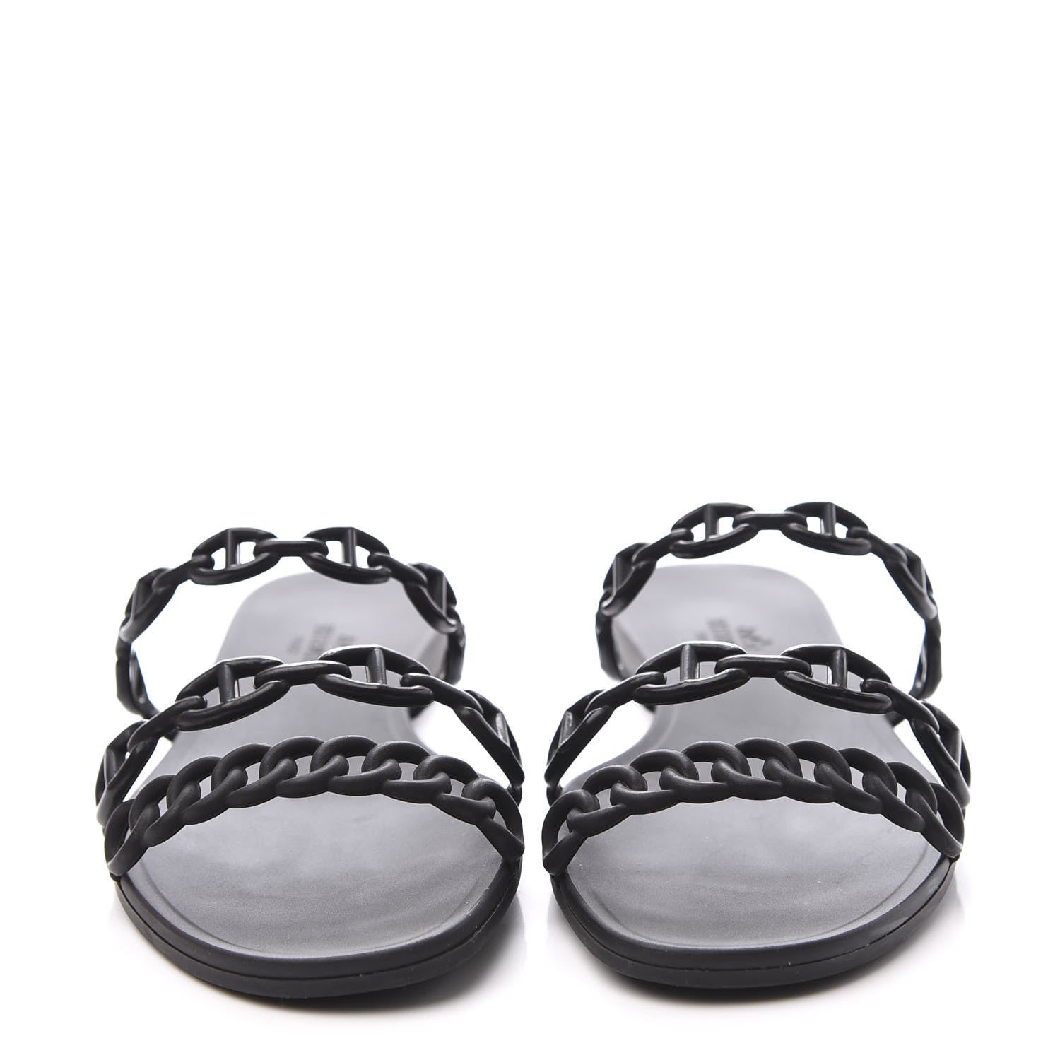 Hermes Rubber Chaine d'Ancre Rivage Sandals 36 Black 3 of 10