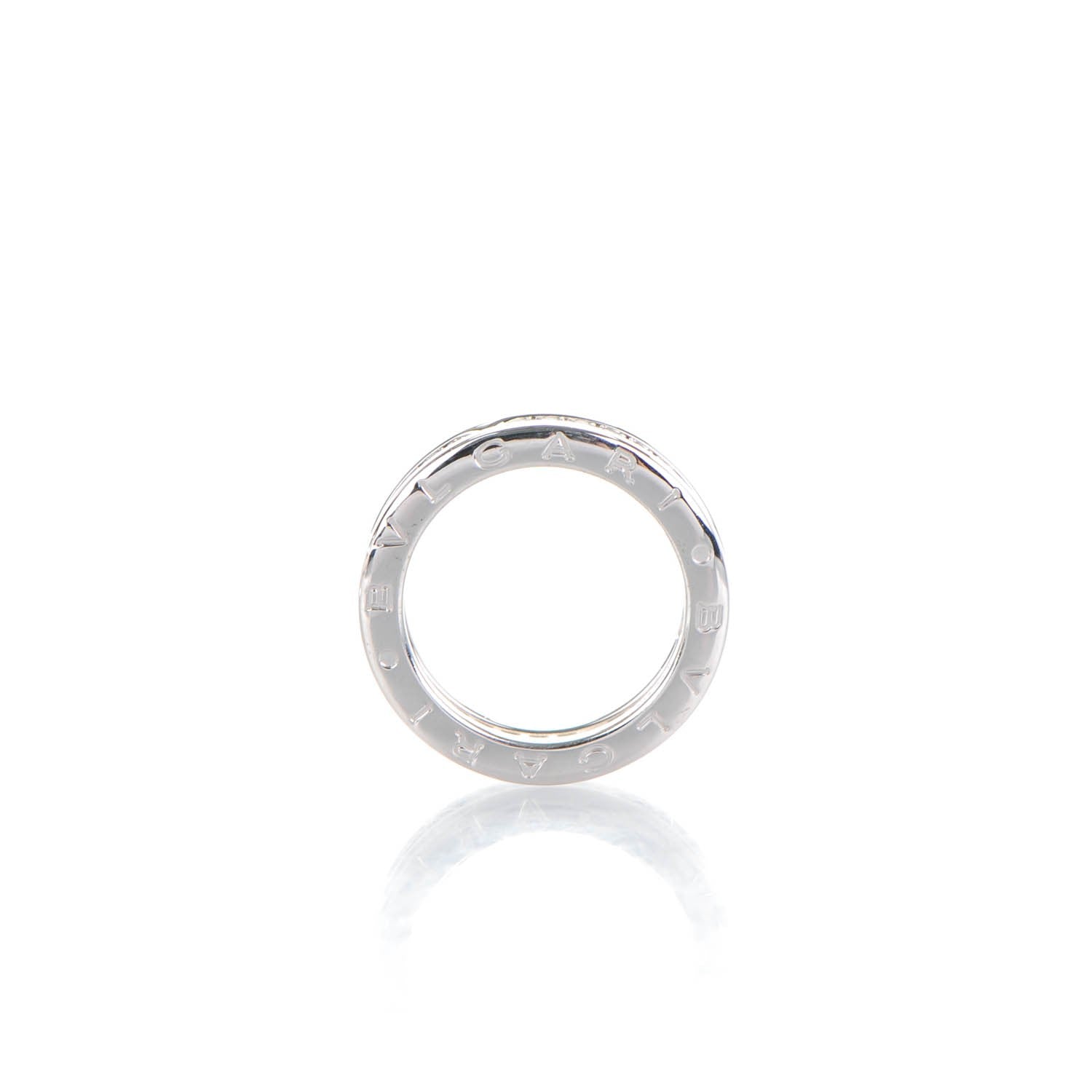 Bulgari 18K White Gold Diamond B.Zero1 Pave Ring 50 5.25 6 of 7