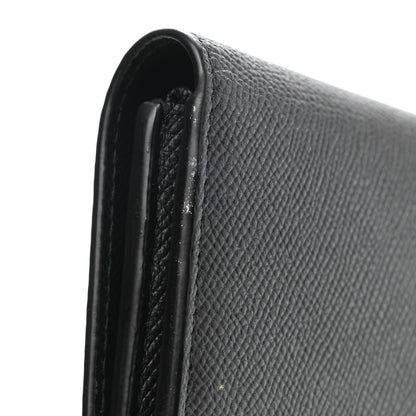 Balenciaga Grained Calfskin Logo Cash Thin Money Wallet Black White 9 of 10
