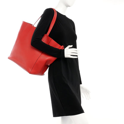 Celine Grained Calfskin Medium Horizontal Cabas Phantom Coquelicot 2 of 7