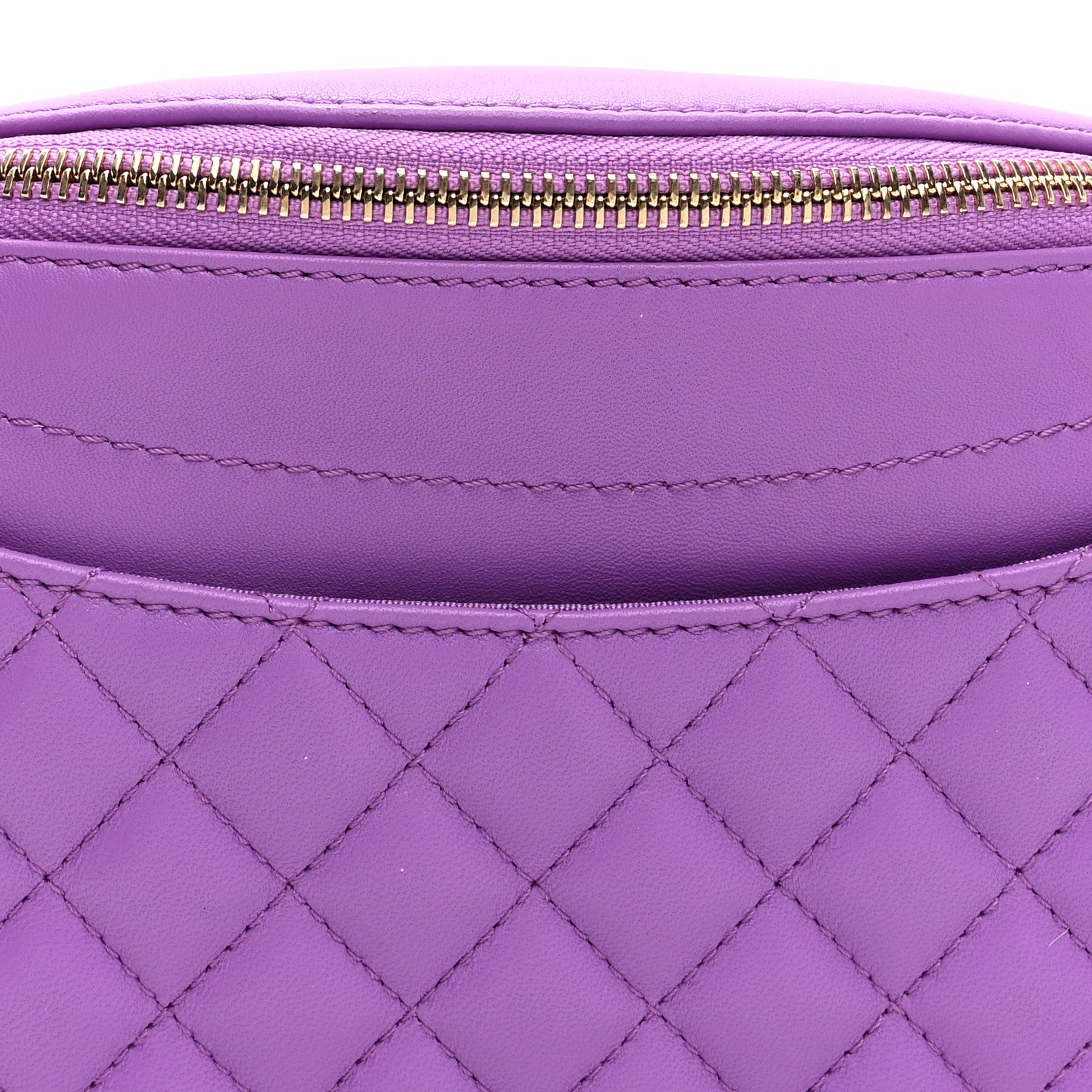 Chanel Lambskin Quilted Waist Belt Bag Purple 8 of 10