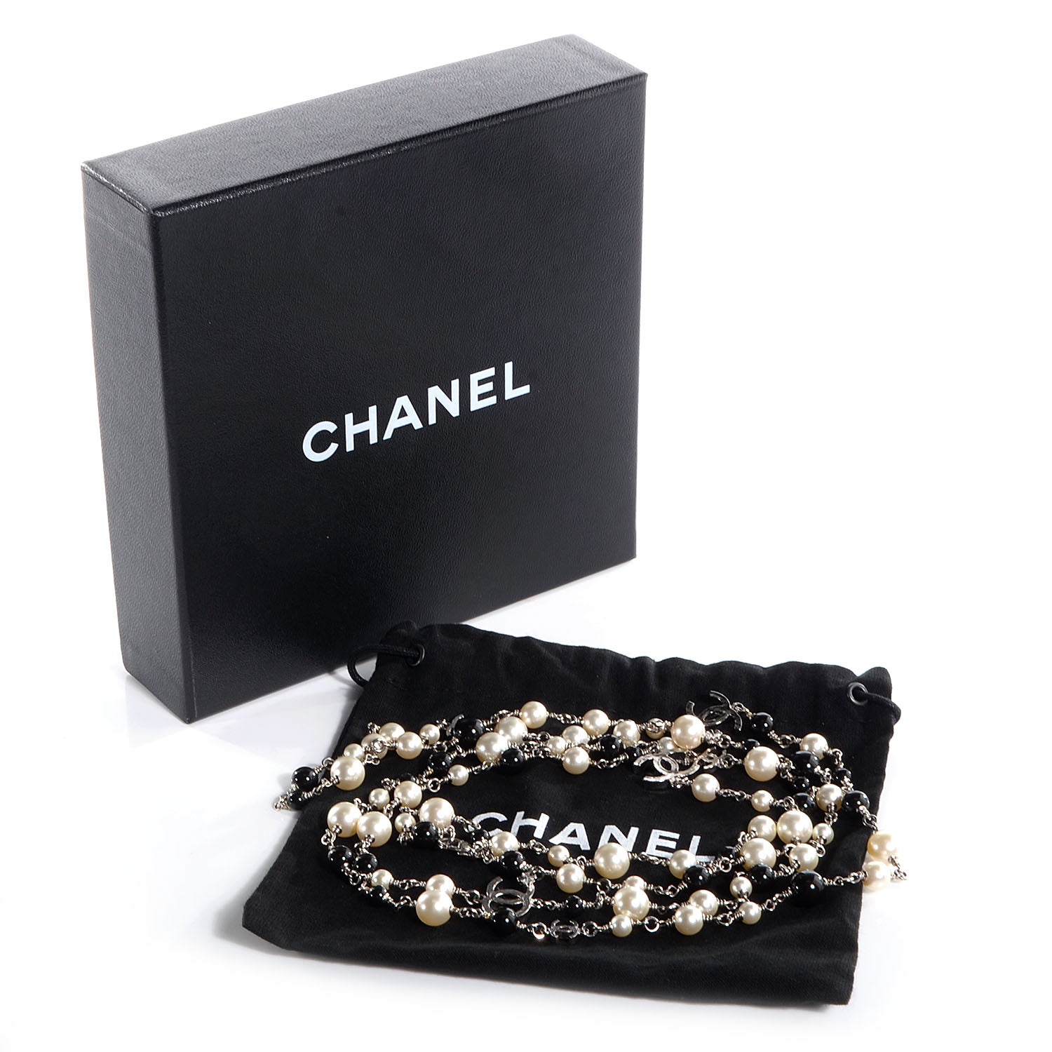 Chanel Pearl CC Clover Beaded Long Necklace 6 of 6