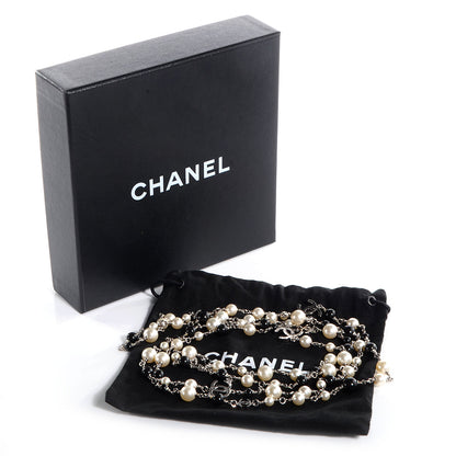 Chanel Pearl CC Clover Beaded Long Necklace 6 of 6