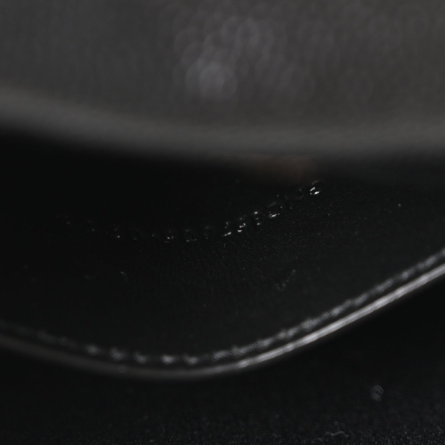 Grain De Poudre Matelasse Chevron Monogram Envelope Chain Wallet Black
