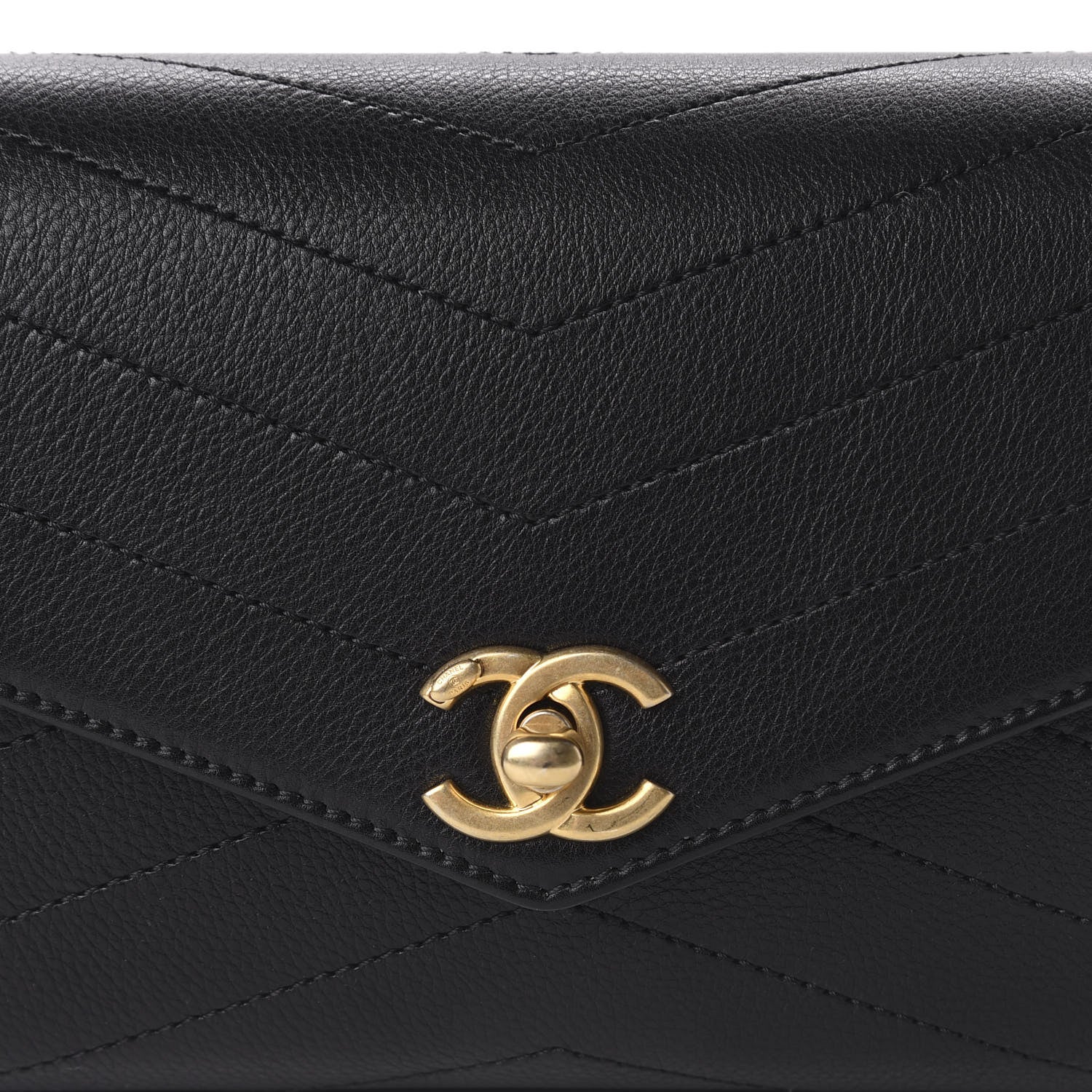 Chanel Calfskin Chevron Stitched Coco Waist Bag Black 10 of 10