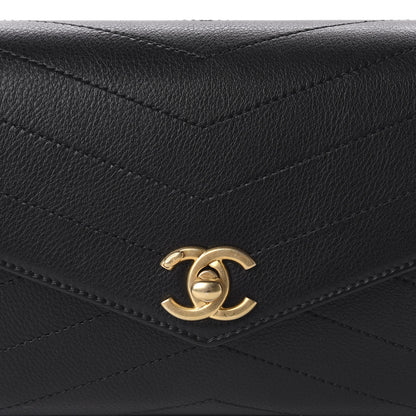 Chanel Calfskin Chevron Stitched Coco Waist Bag Black 10 of 10