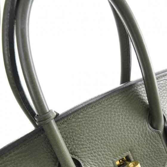 Hermes Taurillon Clemence Birkin 35 Vert Veronese 7 of 13
