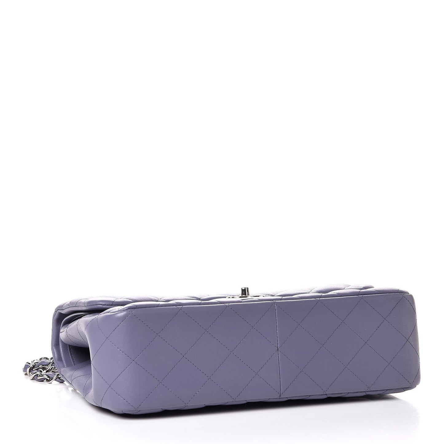 Lambskin Quilted Jumbo Double Flap Light Purple