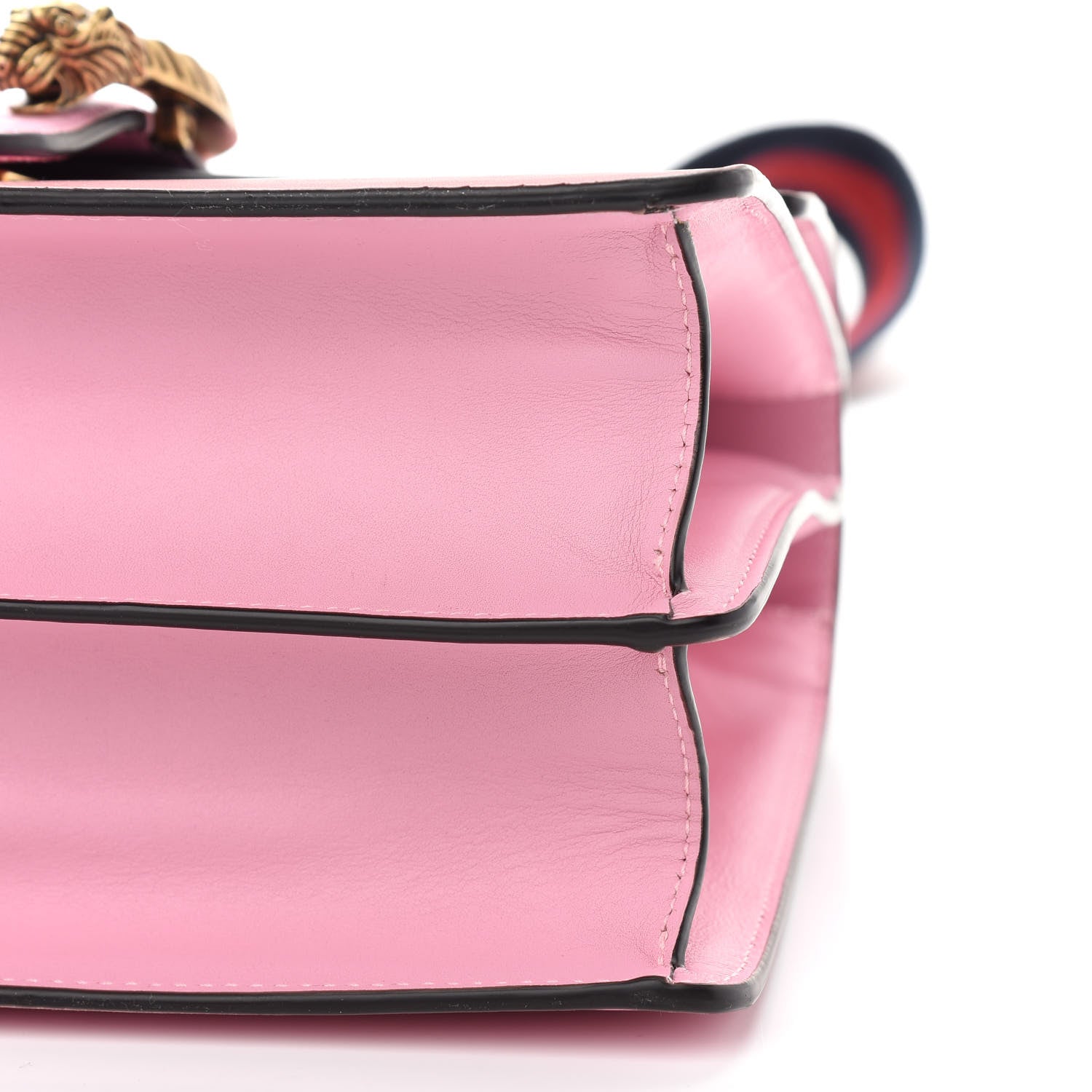 Gucci Moon Calfskin Web Medium Dionysus Bamboo Top Handle Bag Sugar Pink Blue Agata Hibiscus Red 9 of 10