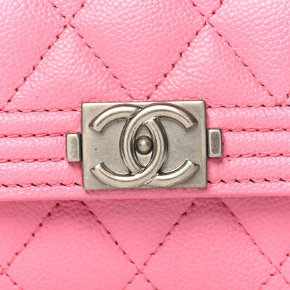 Chanel Caviar Quilted Boy Flap Card Holder Wallet Pink 9 of 9