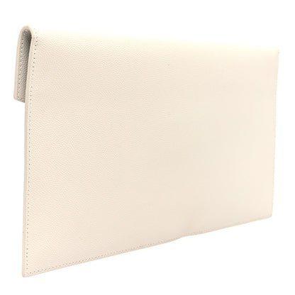 Saint Laurent Grain De Poudre Uptown Pouch Blanc Vintage 3 of 8