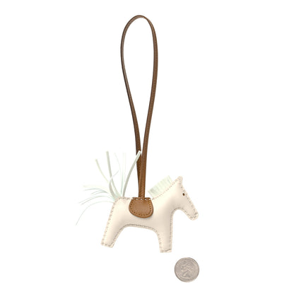 Hermes Milo Lambskin Grigri Rodeo Horse Bag Charm PM Craie Vert Fizz Kraft 2 of 3
