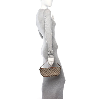 Gucci Monogram Web Boat Pochette Brown 2 of 12