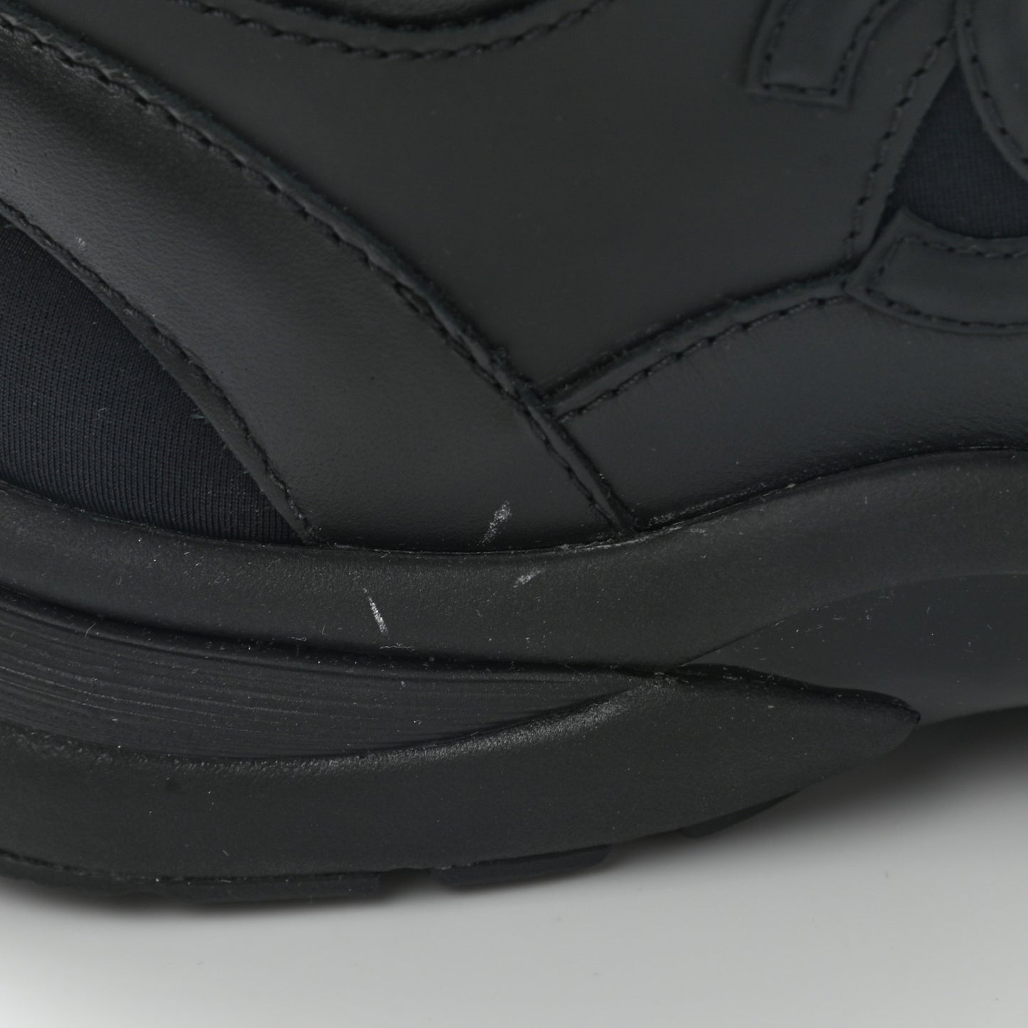 Lambskin Fabric CC Sneakers 36.5 Black