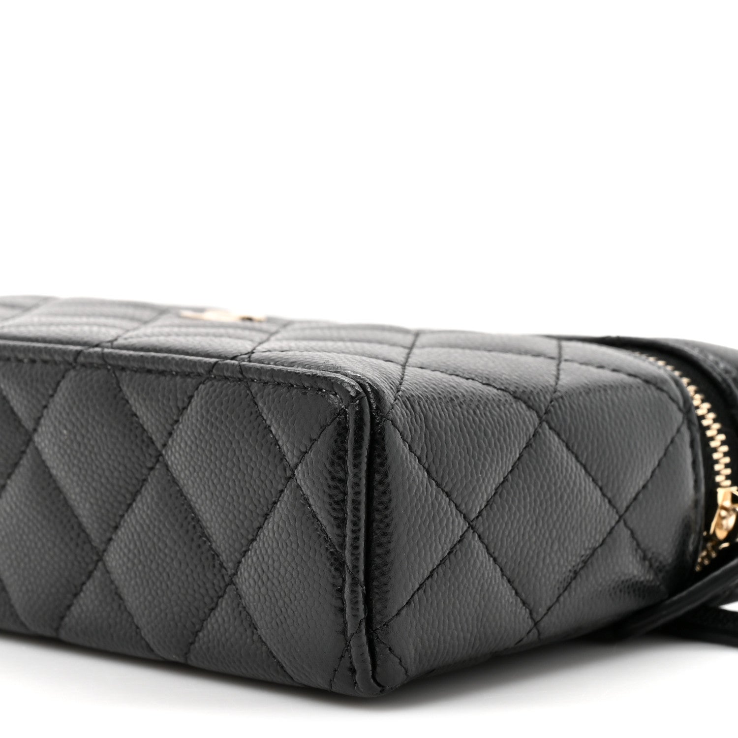 Chanel Caviar Quilted Top Handle Slim Vanity With Chain Black 9 of 10