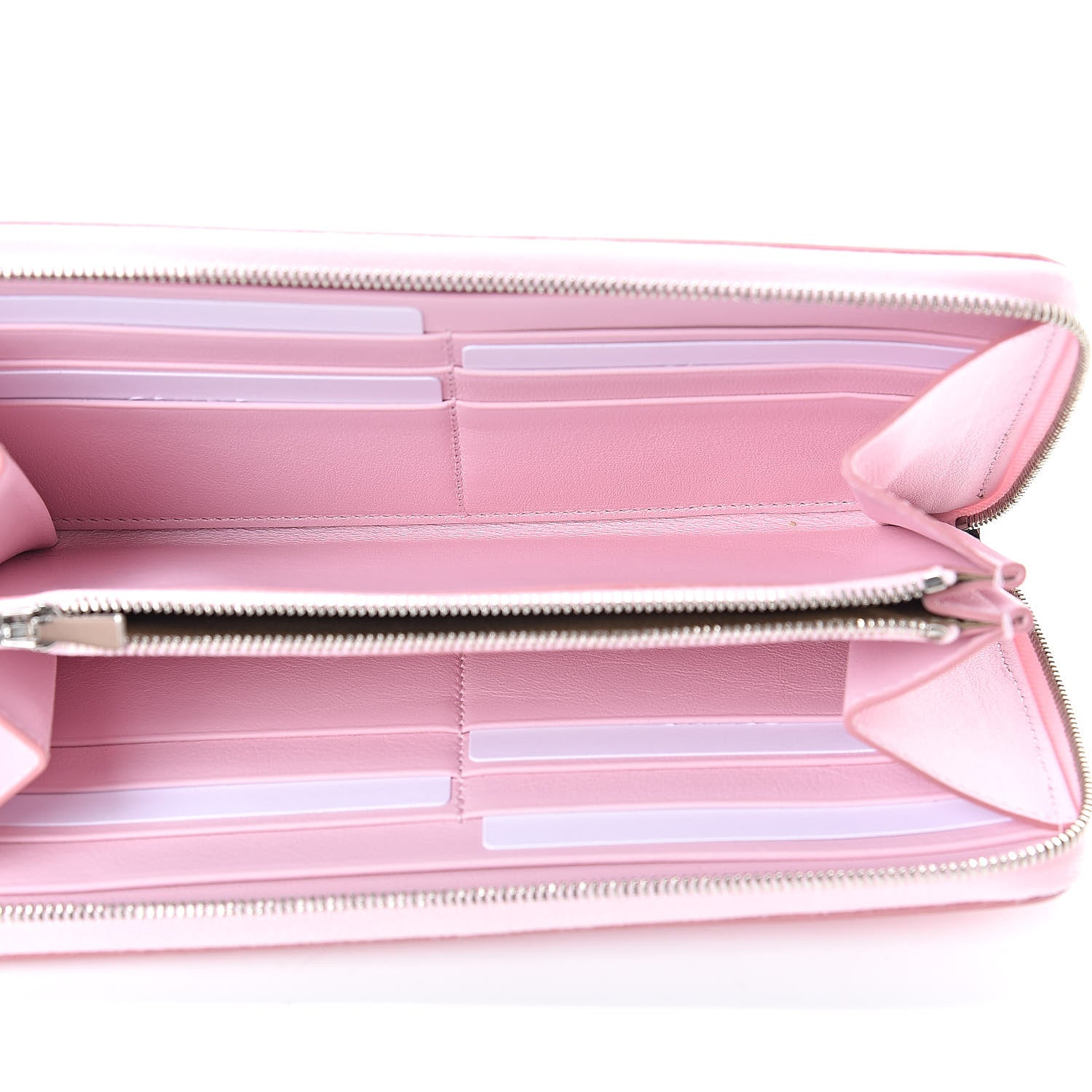 Celine Lambskin Large Zip Around Multifunction Wallet Antique Rose Black 5 of 8