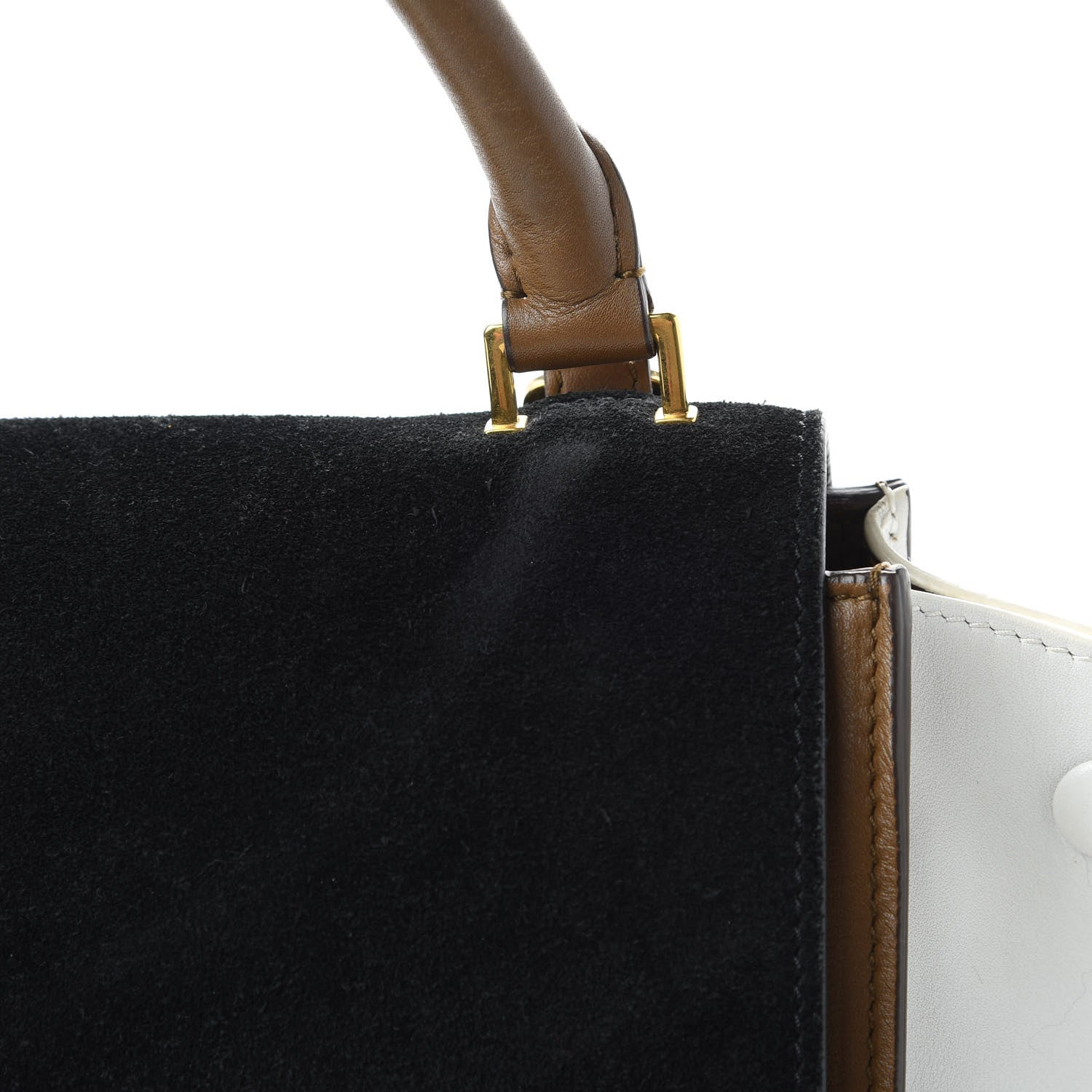 Celine Smooth Calfskin Suede Large Tri-Color Trapeze Black 10 of 10
