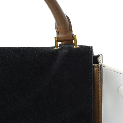 Celine Smooth Calfskin Suede Large Tri-Color Trapeze Black 10 of 10