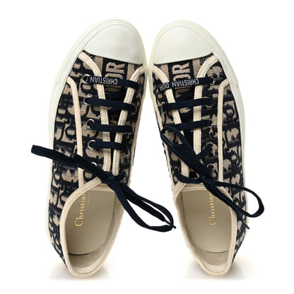 Christian Dior Canvas Oblique Walk'N'Dior Low Top Sneakers 38.5 Deep Blue 2 of 9