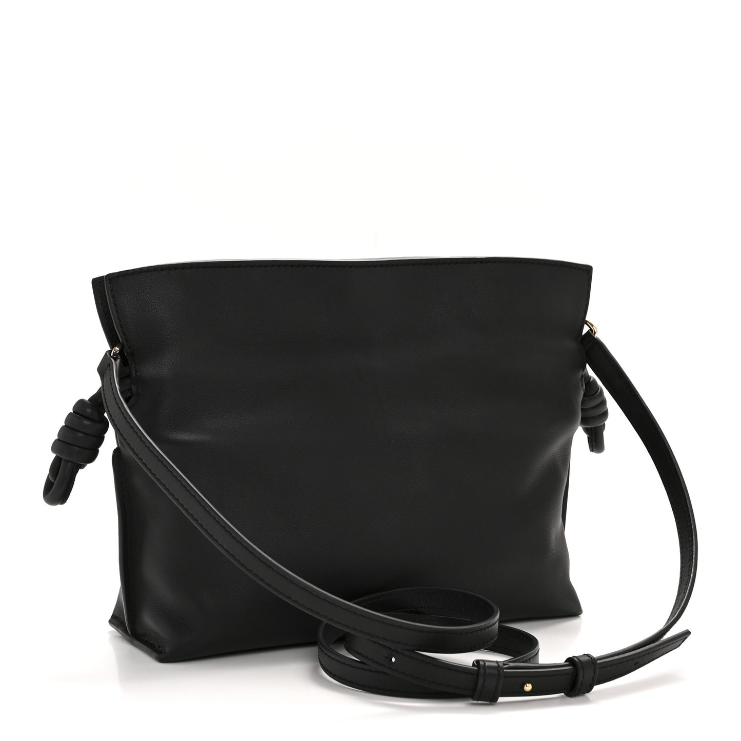 Calfskin Mini Flamenco Knot Clutch Black