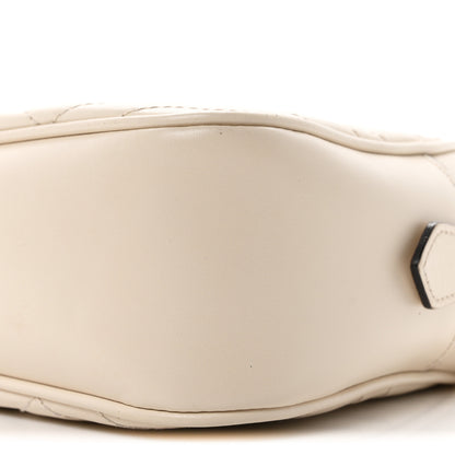 Gucci Calfskin Matelasse Small GG Marmont Chain Shoulder Bag White 10 of 11