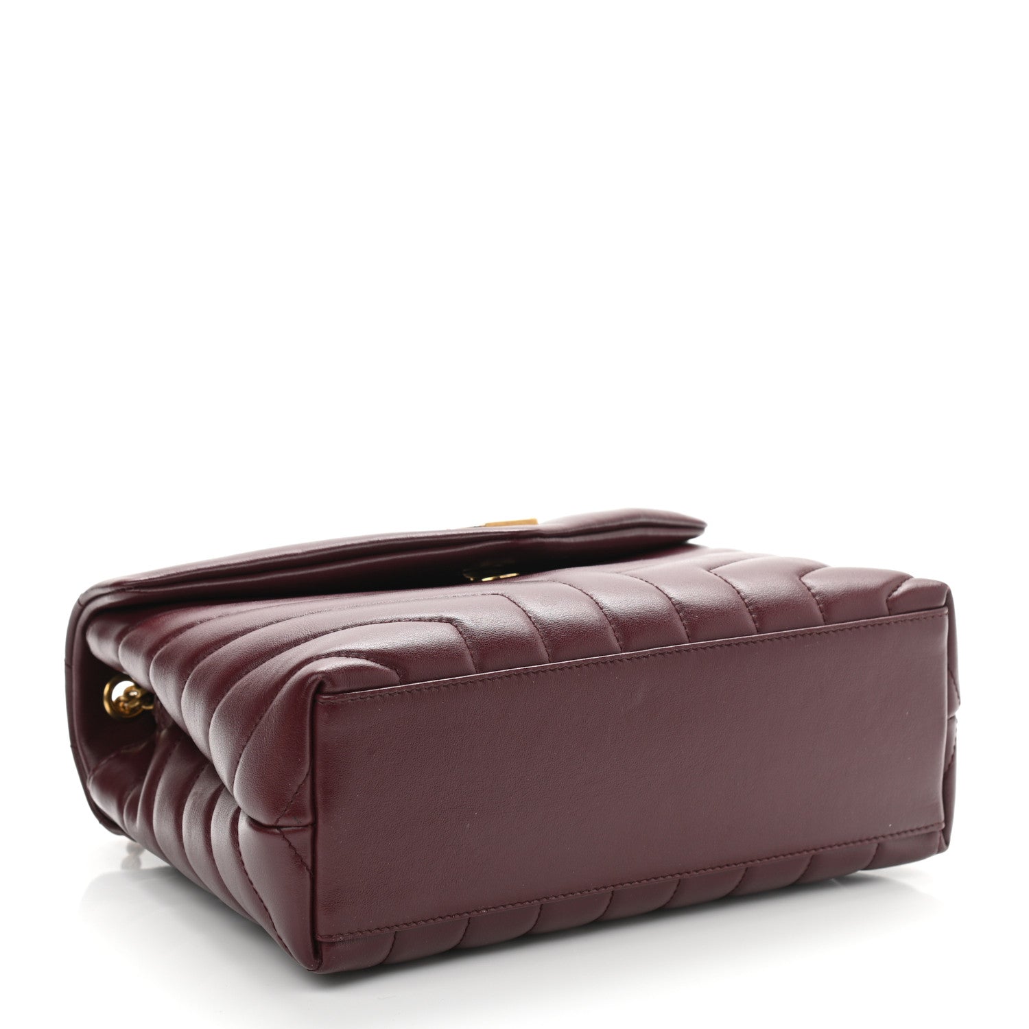 Saint Laurent Calfskin Y Quilted Monogram Small Loulou Chain Satchel Dark Legion Red 4 of 11