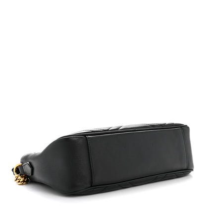 Gucci Calfskin Matelasse Medium GG Marmont Chain Shoulder Bag Black 4 of 14