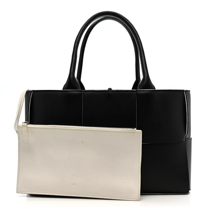 Bottega Veneta Nappa Maxi Intrecciato Small Arco Tote Black White 3 of 14