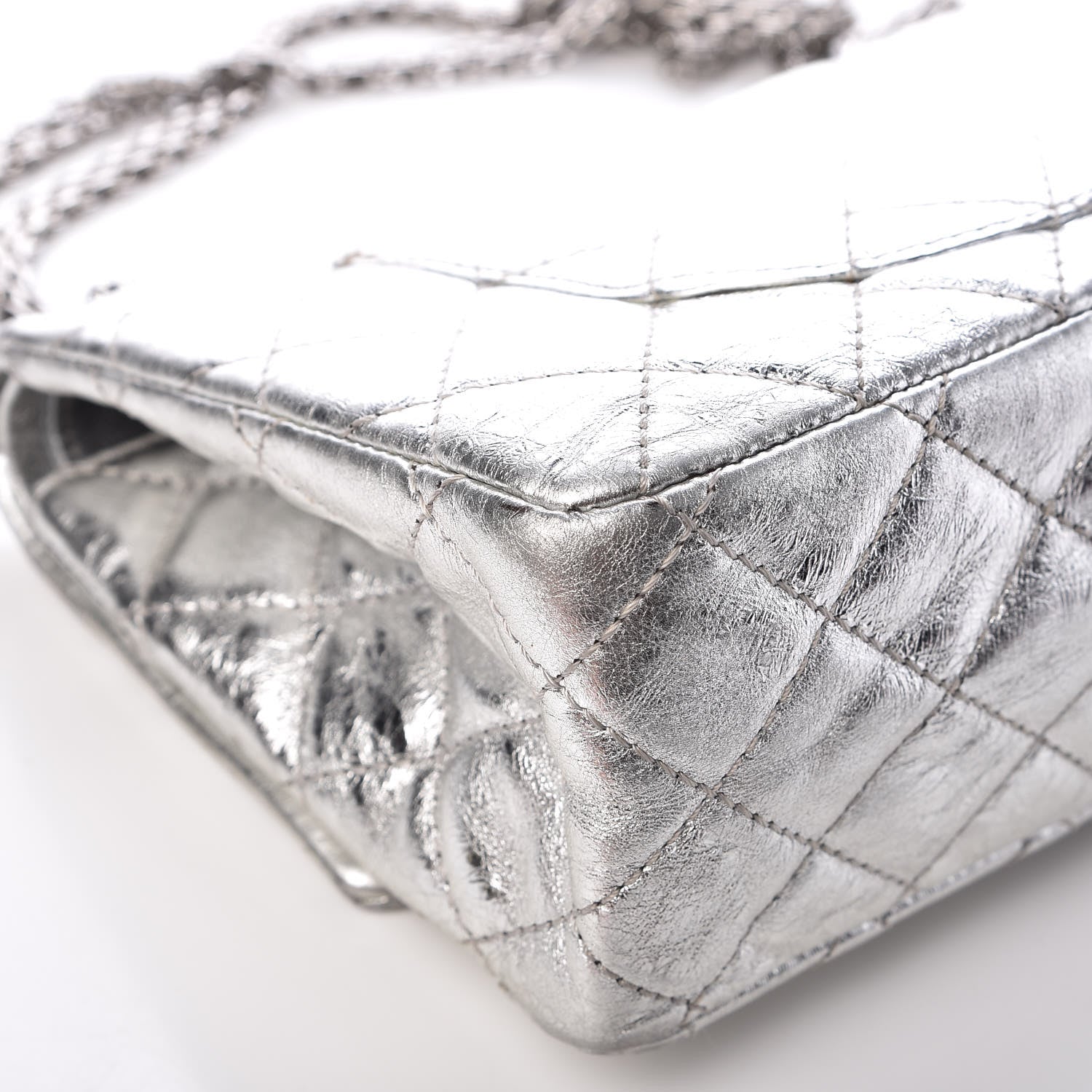 Chanel Metallic Aged Calfskin Quilted 2.55 Reissue 226 Flap Silver 15 of 16