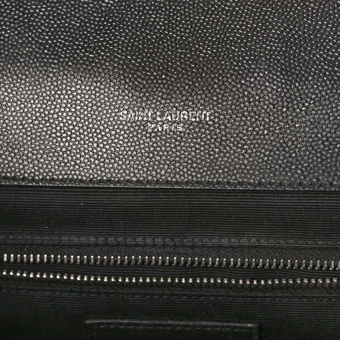 Grain De Poudre Textured Mixed Matelasse Large Triquilt Monogram Satchel Black