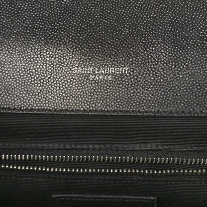 Saint Laurent Grain De Poudre Textured Mixed Matelasse Large Triquilt Monogram Satchel Black 7 of 19