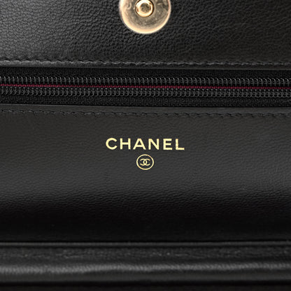 Chanel Goatskin Quilted Timeless CC Wallet On Chain WOC Black 6 of 13