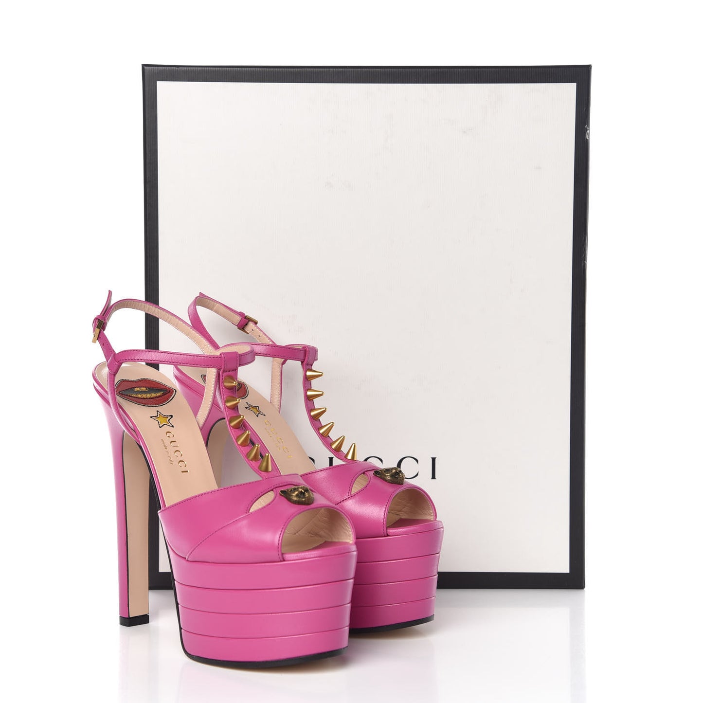 Malaga Kid Angel T-Strap Platform High Heel Sandals 38.5 Rododendro