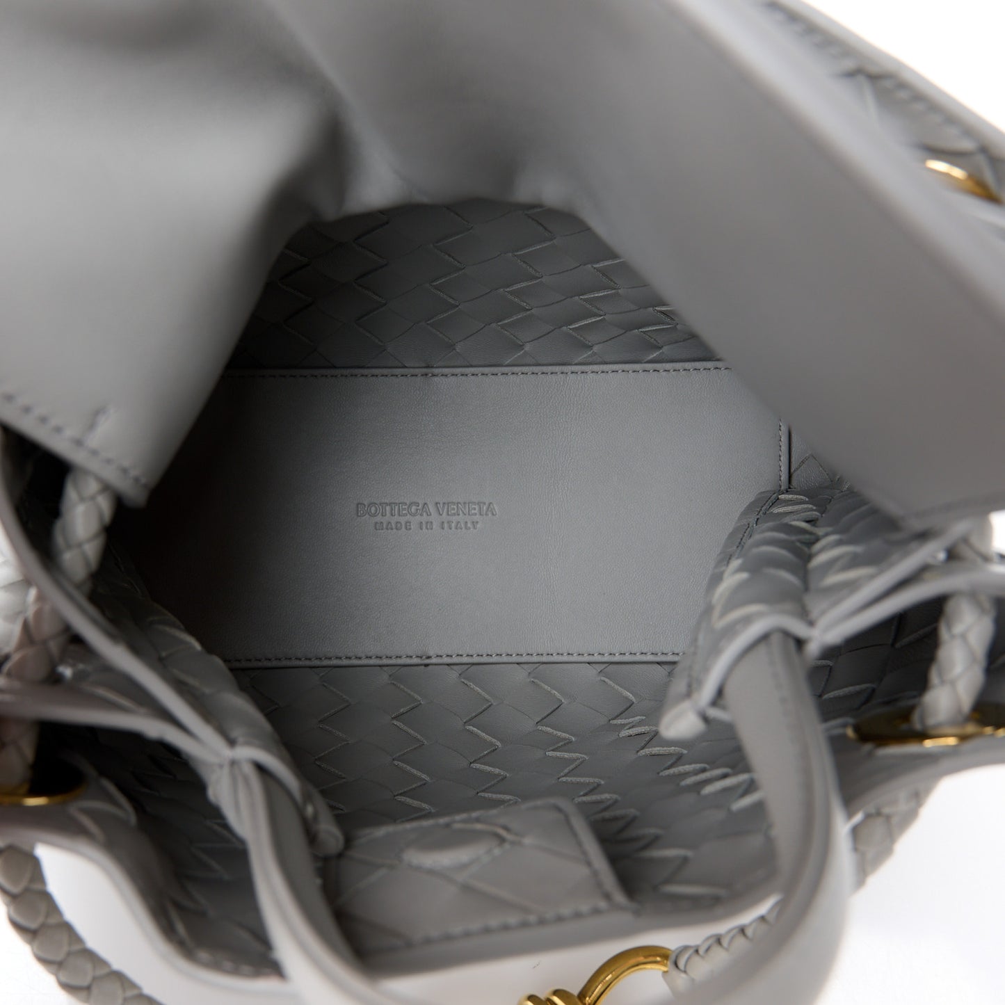 Nappa Intrecciato Small Andiamo Shoulder Bag Sterling