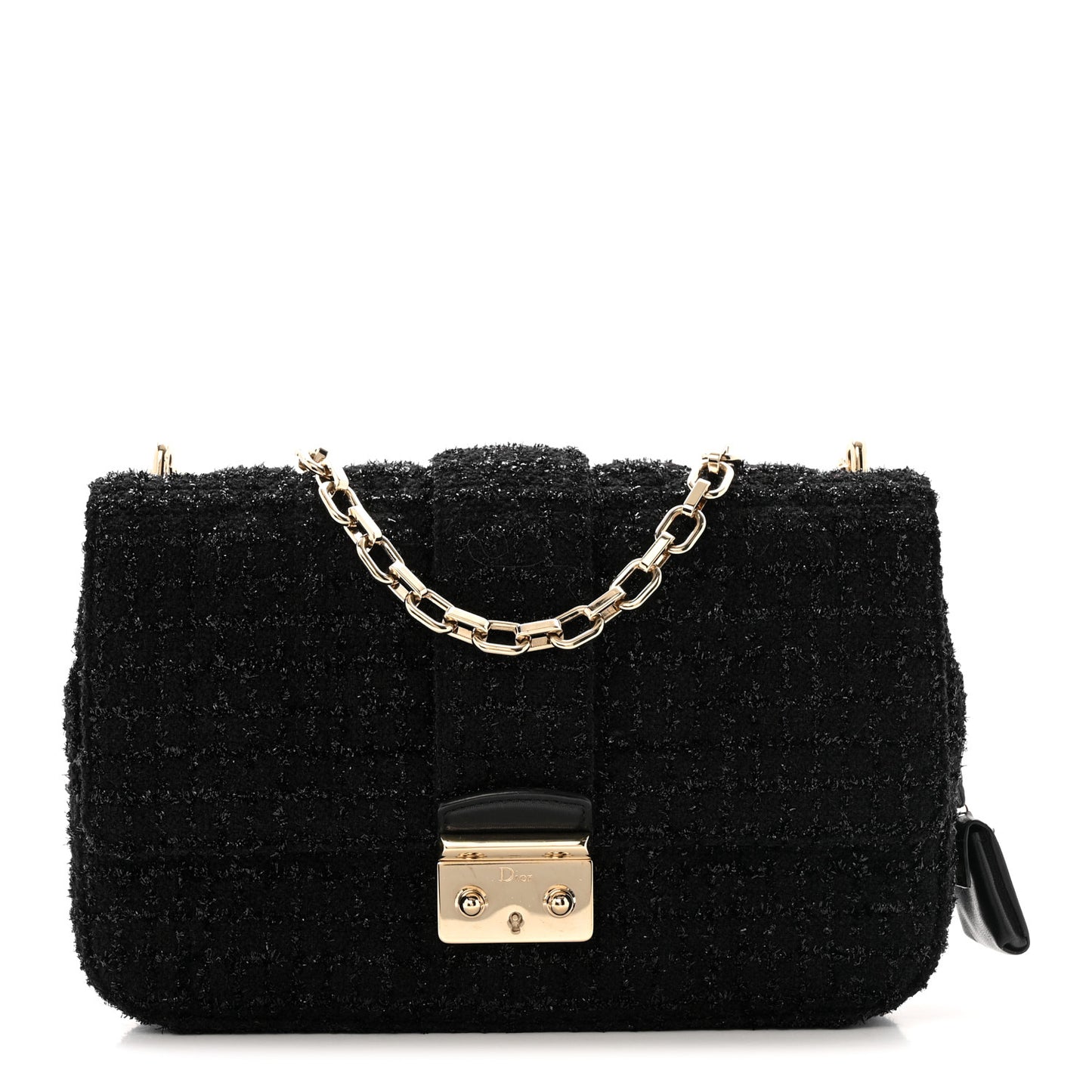 Tweed Medium Miss Dior Flap Black