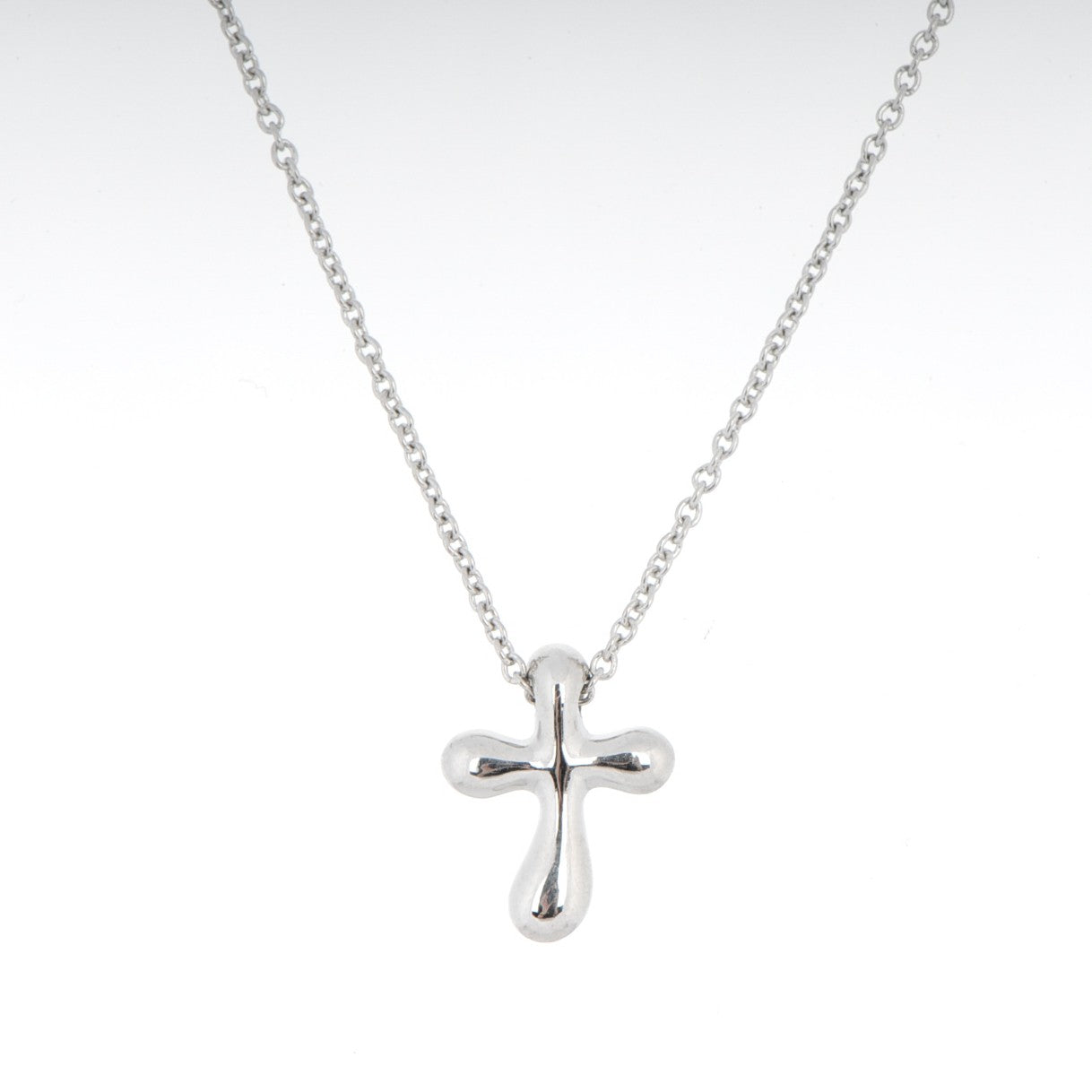 Tiffany Platinum 12mm Elsa Peretti Cross Pendant Necklace 3 of 6
