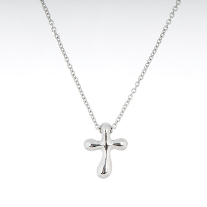 Tiffany Platinum 12mm Elsa Peretti Cross Pendant Necklace 3 of 6