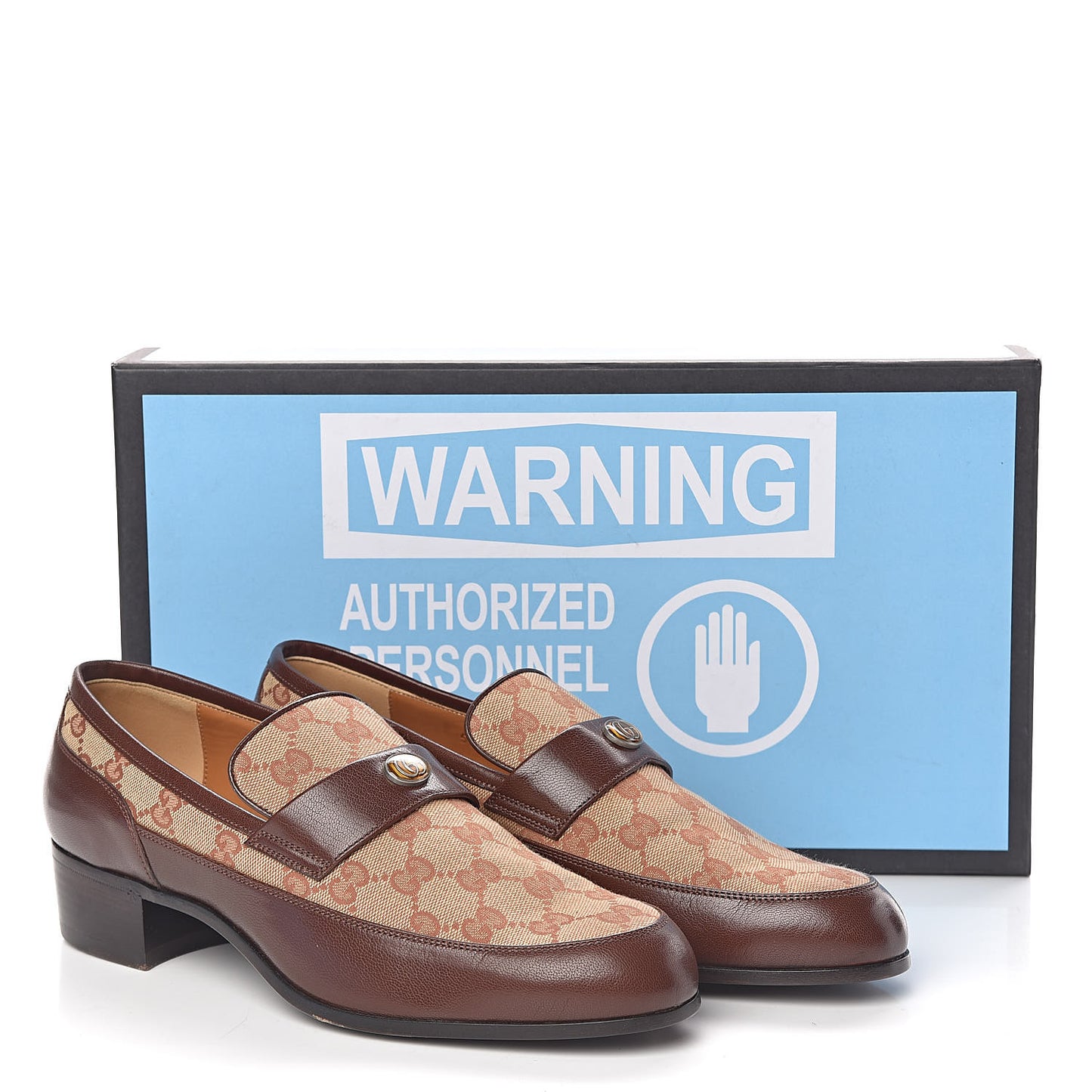 GG Monogram Goatskin Mens GG Loafers 8 Brown