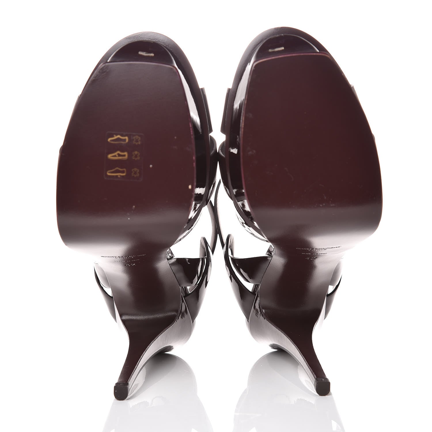 Saint Laurent Patent Tribute 105 Platform Sandals 42 Bourgogne 5 of 9
