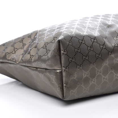 Gucci Imprime Monogram Medium Zippered Shopping Tote Pewter 5 of 9