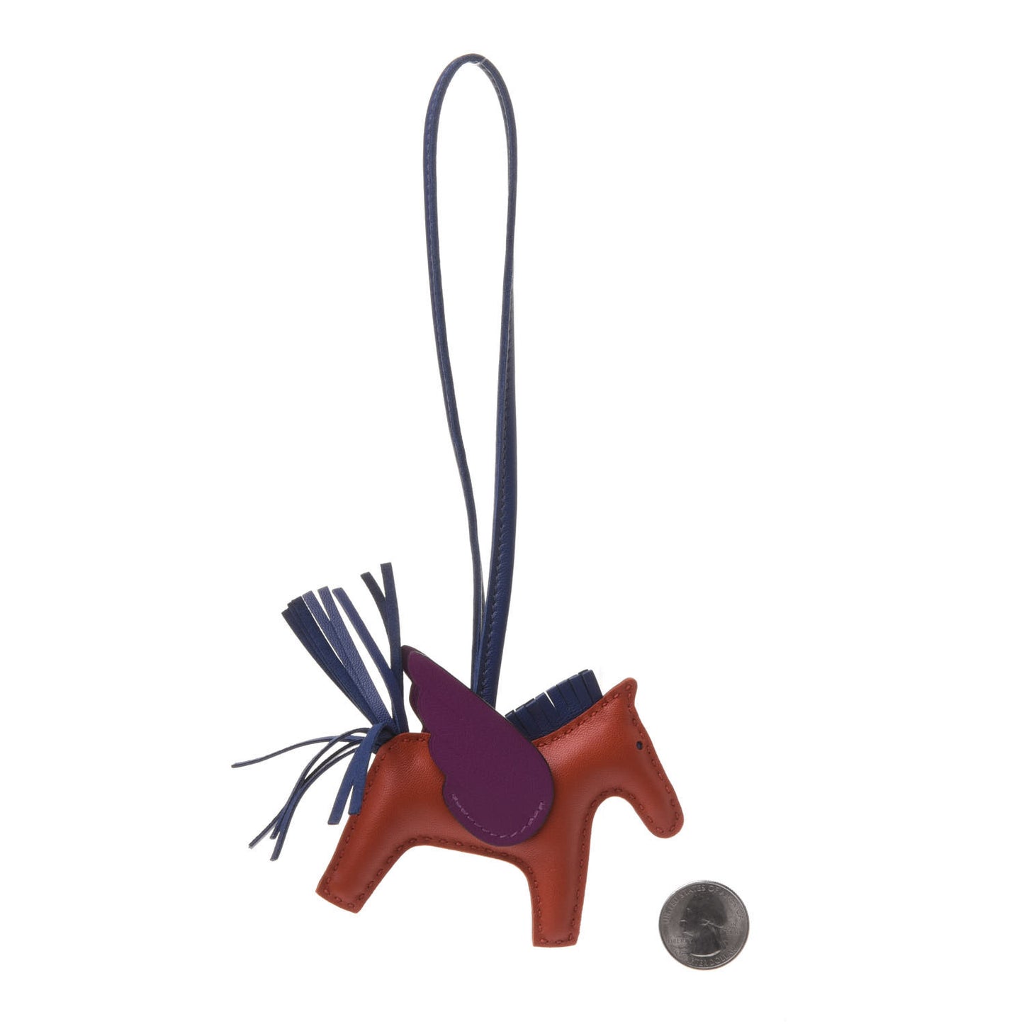 Milo Lambskin Grigri Rodeo Pegase Horse Bag Charm PM Cornaline Bleu Saphir Anemone