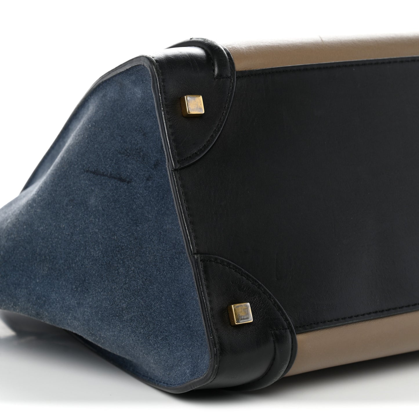 Smooth Calfskin Suede Mini Tri-Color Luggage Beige