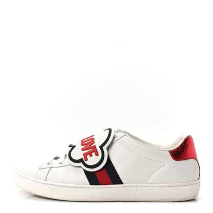 Gucci Calfskin Ayers Blind For Love Embroidered Womens Ace Sneakers 39 White 1 of 10