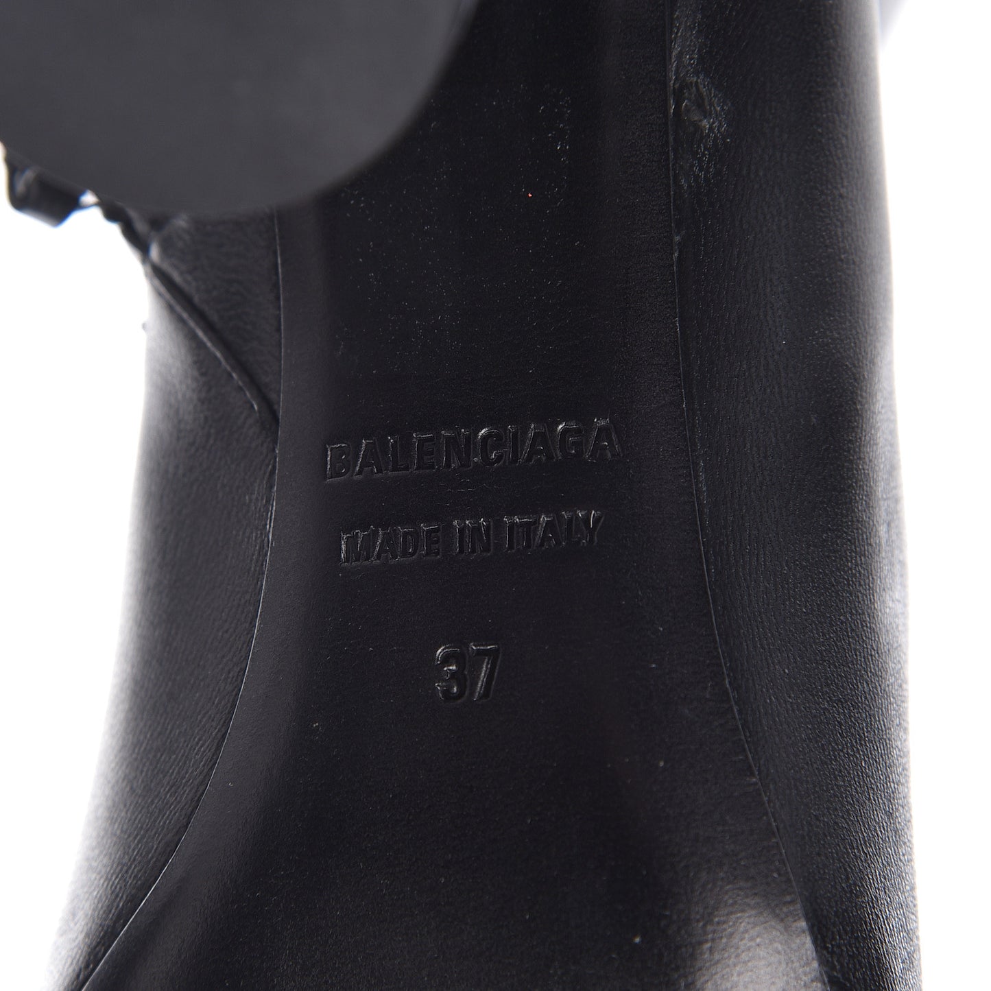 Shiny Sheepskin 20mm Oval Booties 37 Black