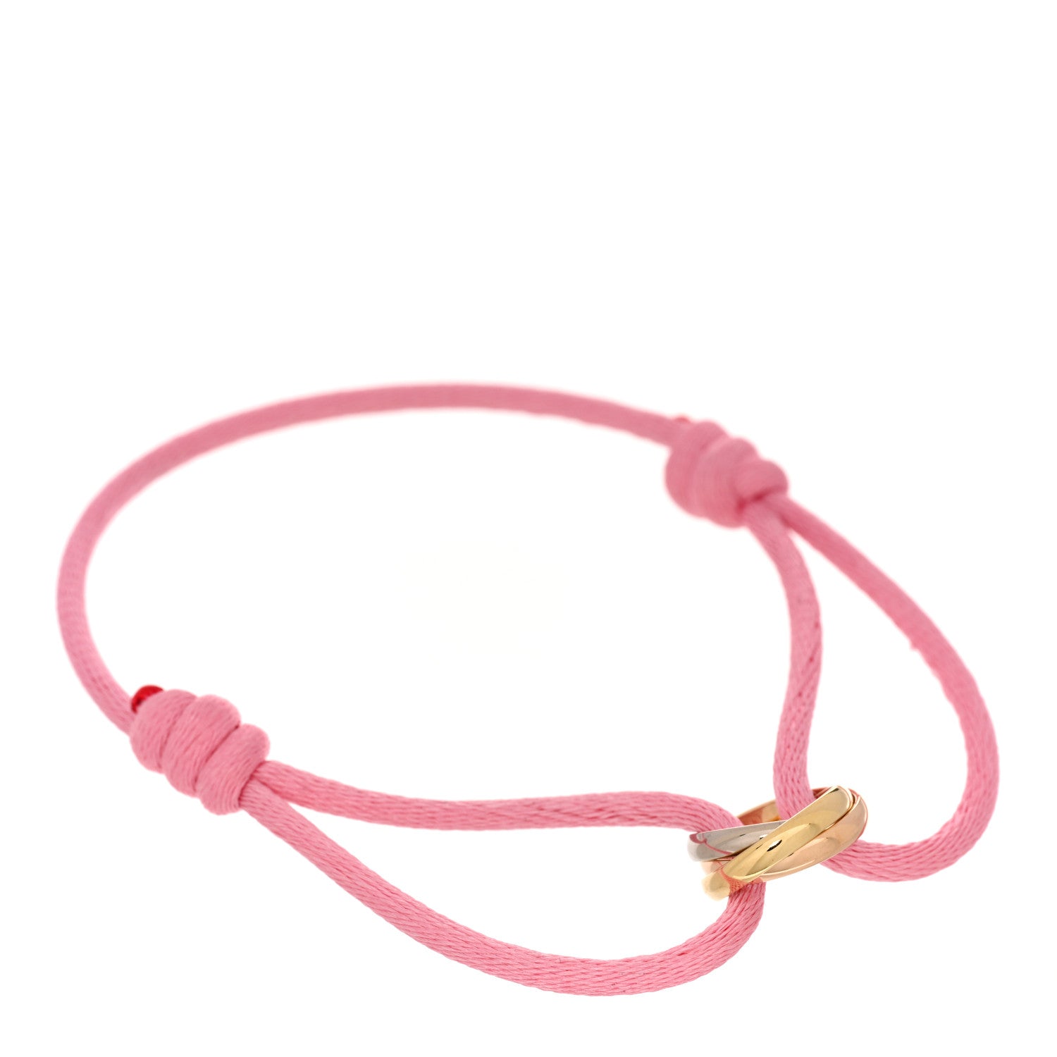 Cartier 18k Pink Yellow White Gold Trinity Adjustable Cord Bracelet Pink 1 of 3