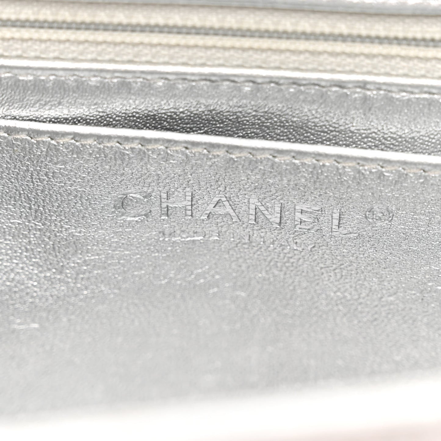 Metallic Lambskin Quilted Jumbo Single Flap Silver
