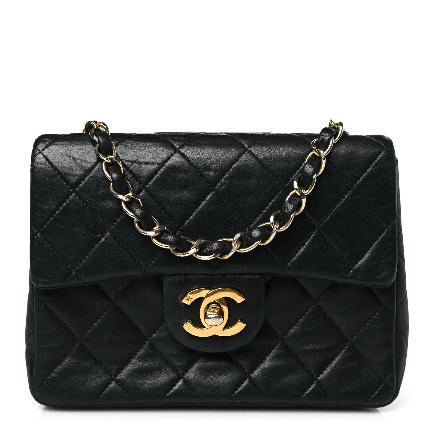 Chanel Lambskin Quilted Mini Square Flap Bag Black 1 of 8