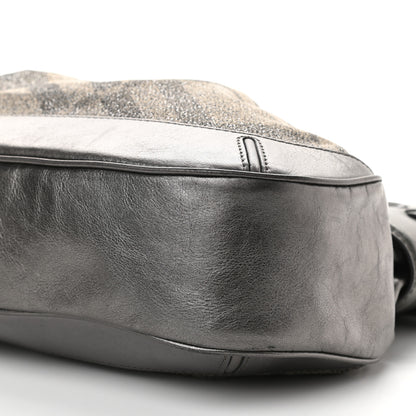 Burberry Shimmer Check Medium Fairby Hobo Pewter 8 of 8